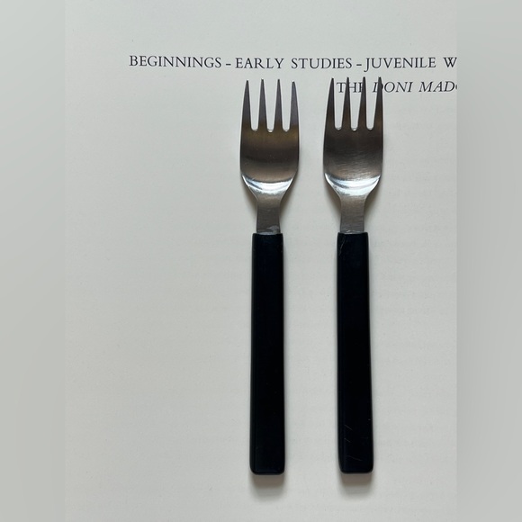 Vintage Other - Two Small Vintage Forks with Black Handle from Japan